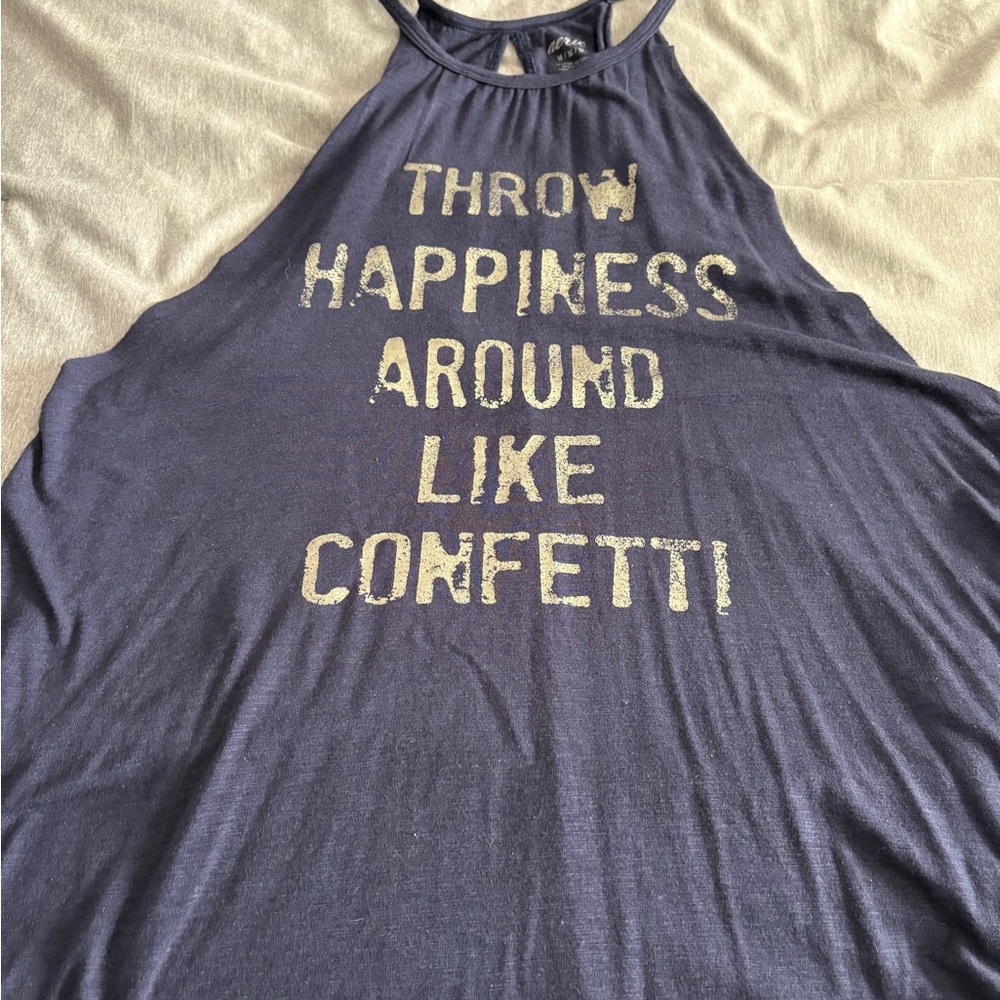 Aeropostale Navy Tank Top with Gold Text